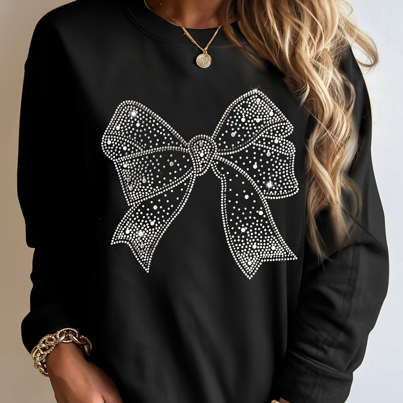 

Fleece-lined Graphic Sweatshirt For - , Long Pullover, For Fall &