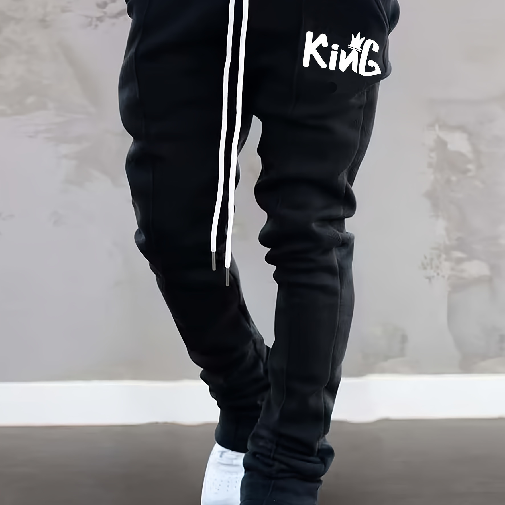 TEMU Casual Lightweight Breathable Men's Flared Pants, Popular Hip-hop Brand Trousers