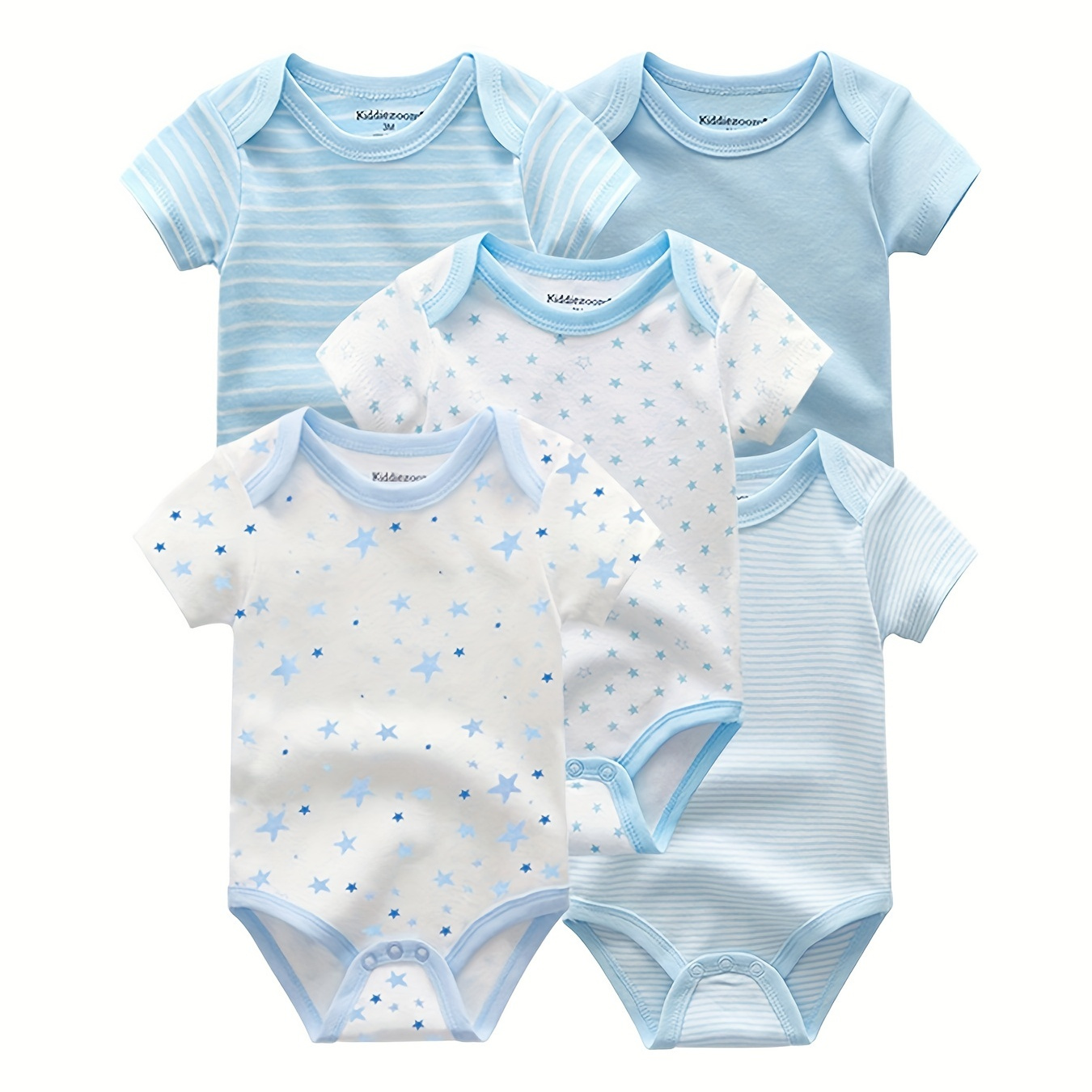 

5- Summer Sleeves Bodysuits 100% Infant Clothes