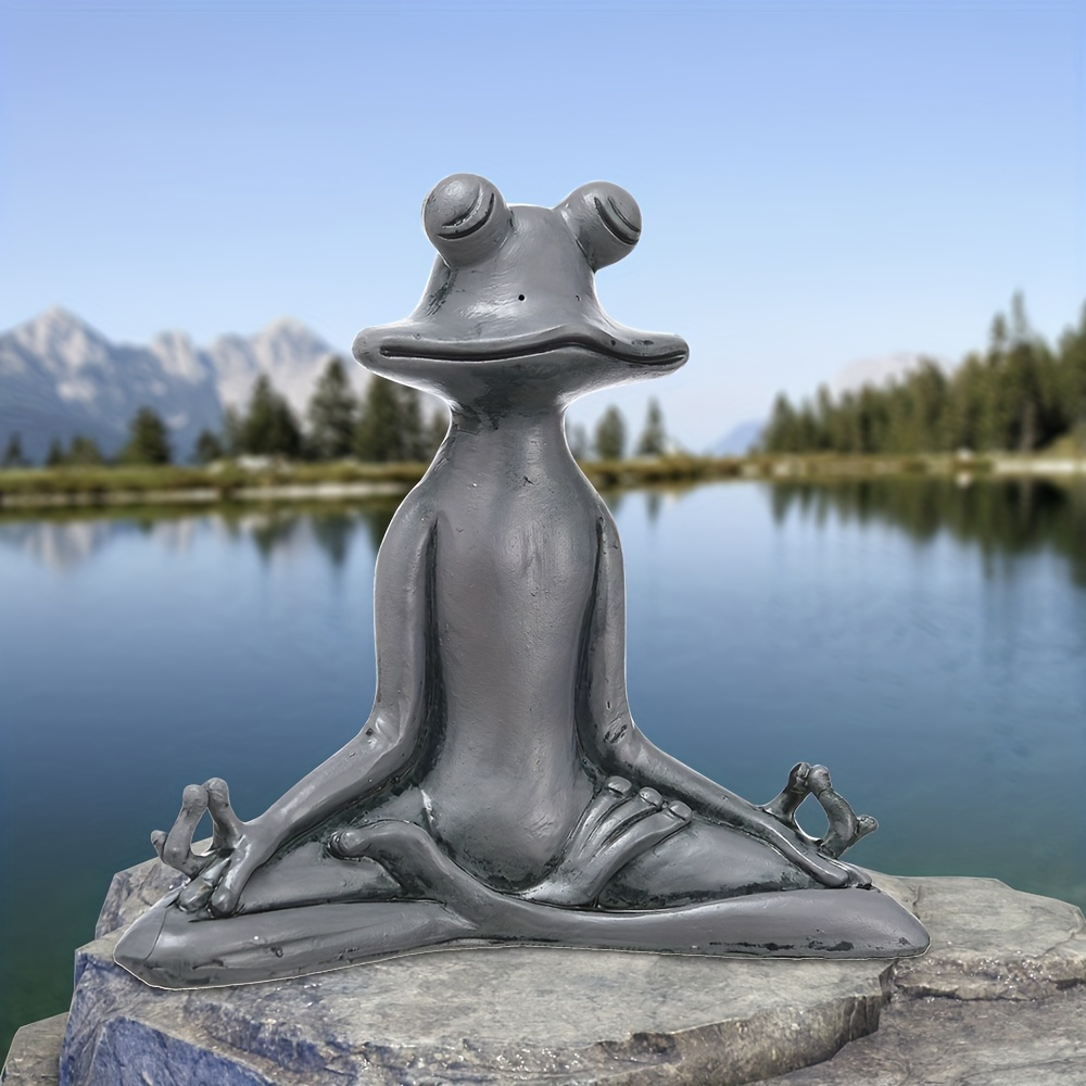 Rustic Yoga Frog Resin Statue Meditating Frog Sculpture - Temu