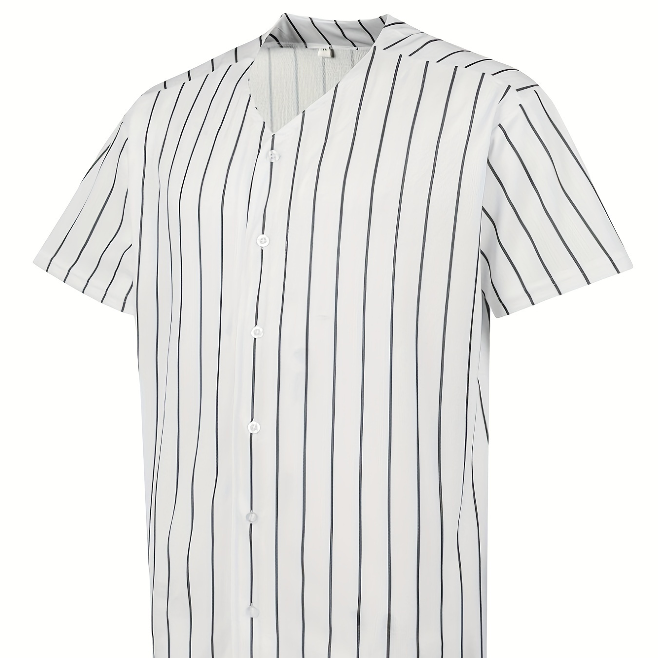 Men's Classic Design Striped Baseball Jersey, Slightly Stretch Button Up  Short Sleeve Baseball Shirt For Training Competition - Temu