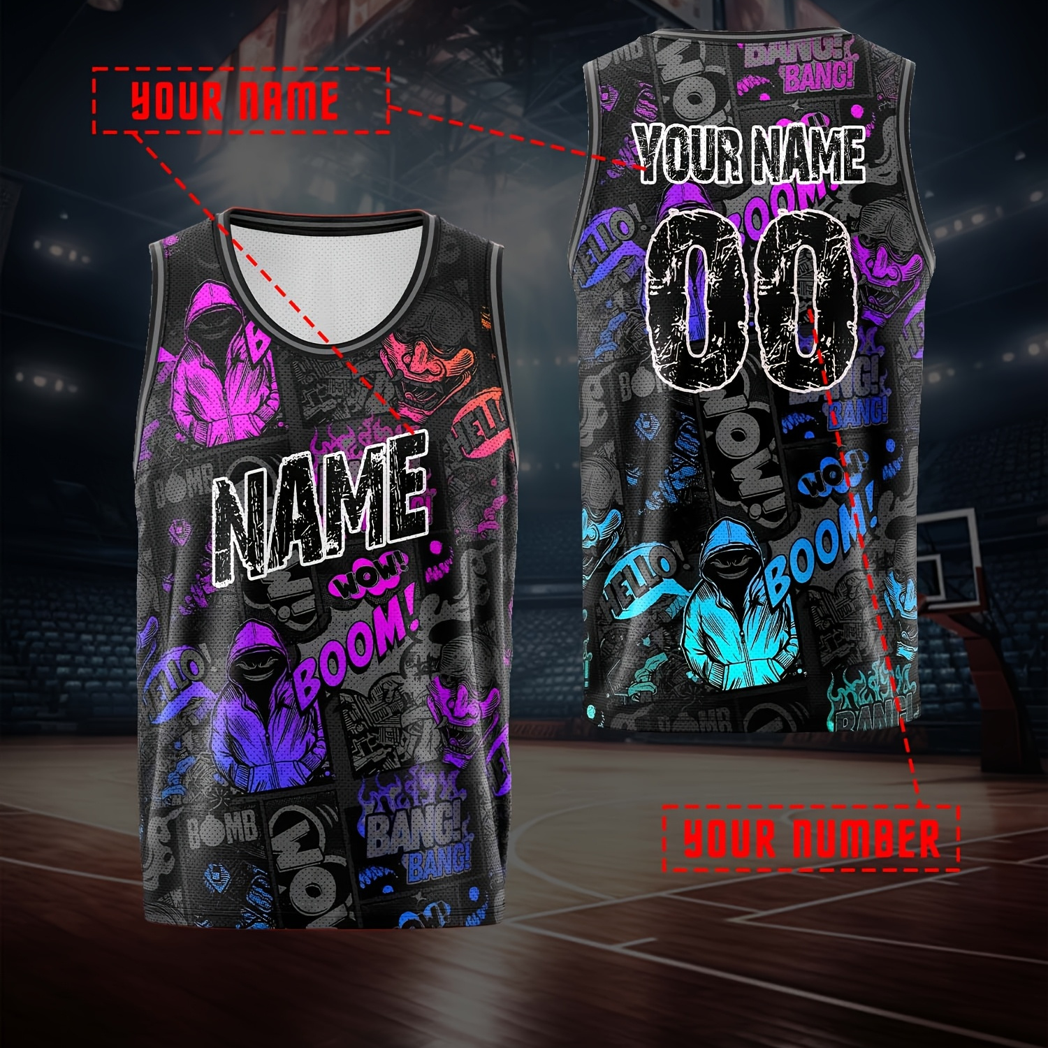 

Custom Name And Number Breathable Basketball Jersey - Fit, Personalized Sportswear For Summer Parties