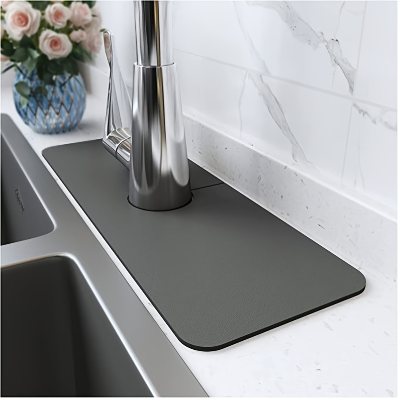 Faucet Drain Mat, Kitchen Sink Splash Guard, Diatom Mud Faucet Handle Drip  Tray, Non-slip Kitchen Protective Gadget, Sink Accessories - Temu