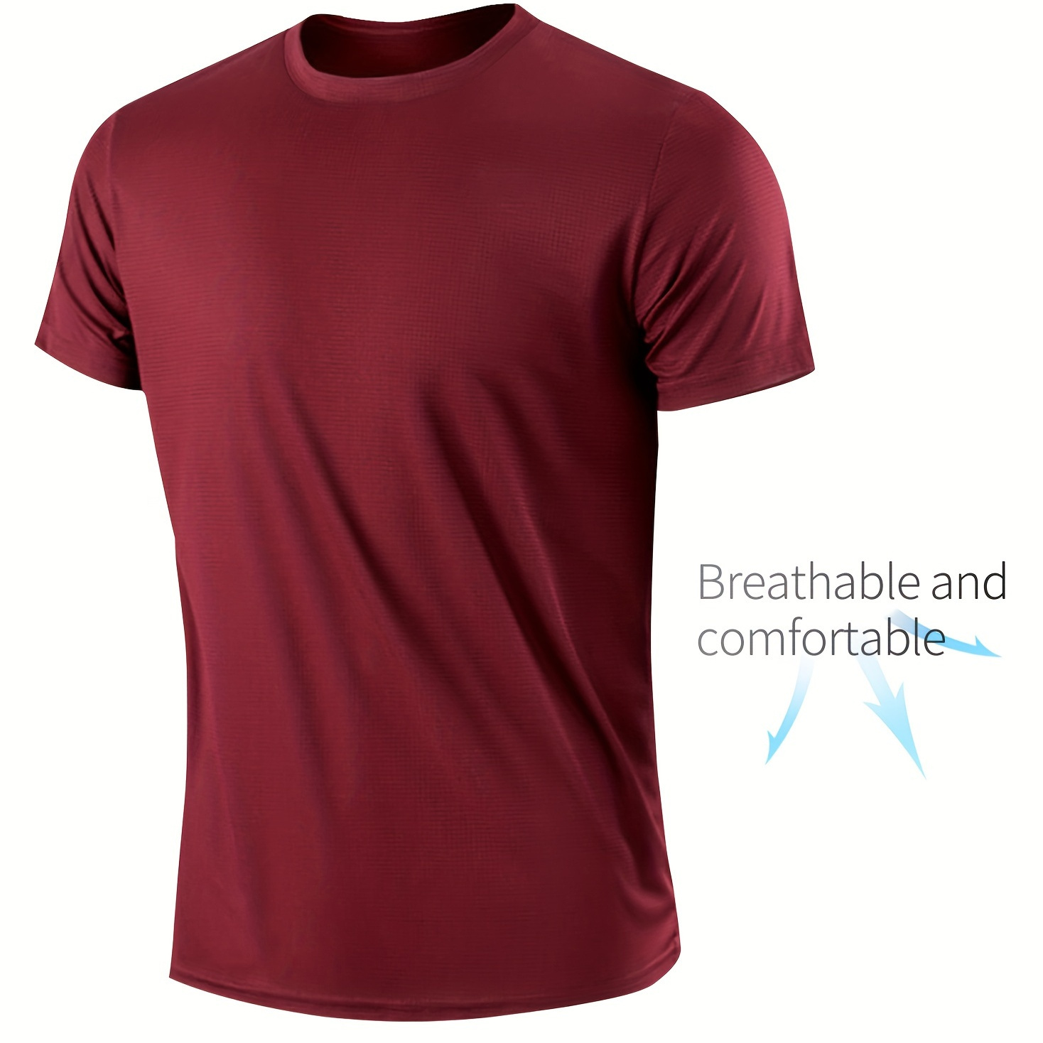 

Men's Ultra-thin Quick-dry Athletic Shirt, Fashionable Lightweight Breathable Casual Sports Fitness T-shirt, Moisture-wicking Short Sleeve Top, Gym Wear
