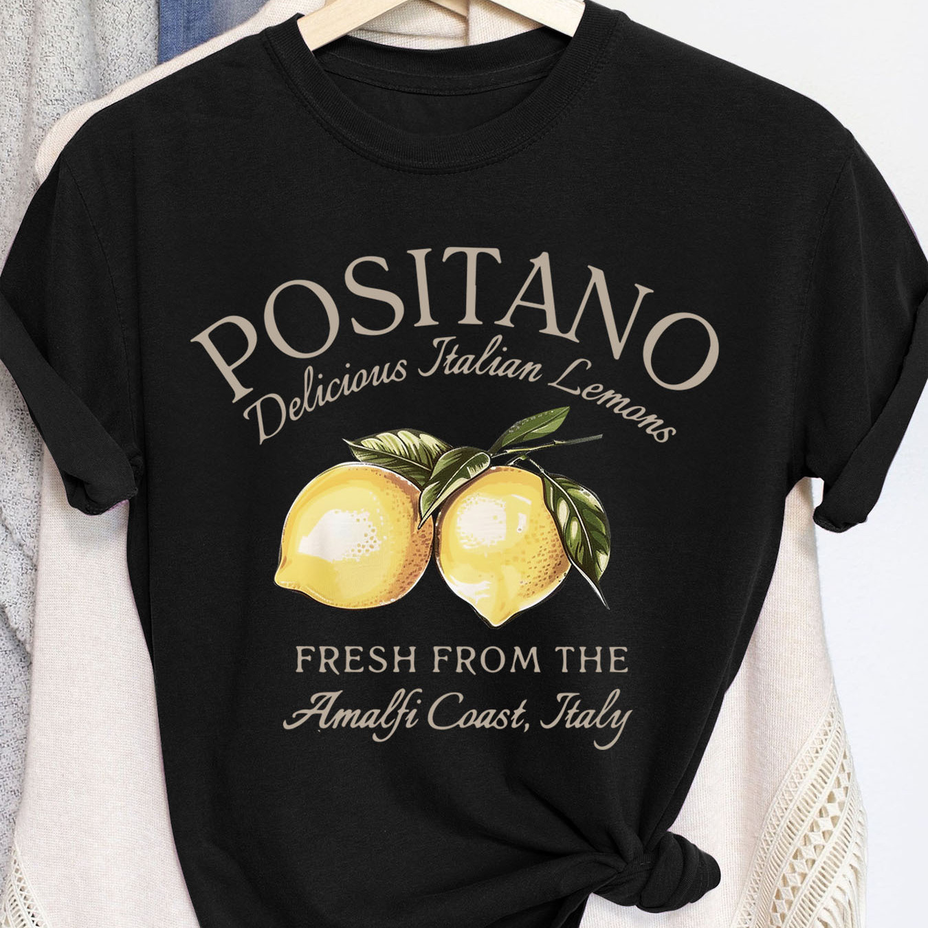 

Lemon Print T-shirt, Short Sleeve Crew Neck Casual Top For Summer & Spring, Women's Clothing
