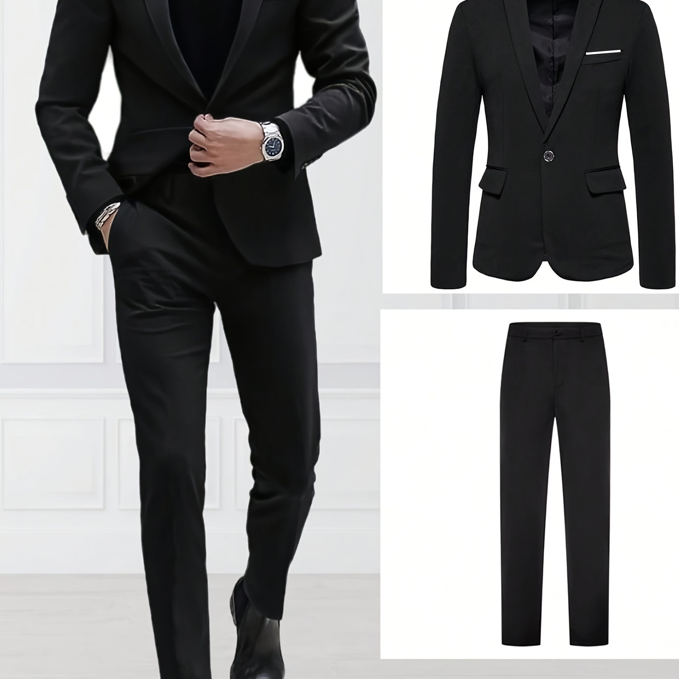 

Men's High-end New Suit Set 2pcs Suit And Trousers Fashionable Wedding Banquet Party