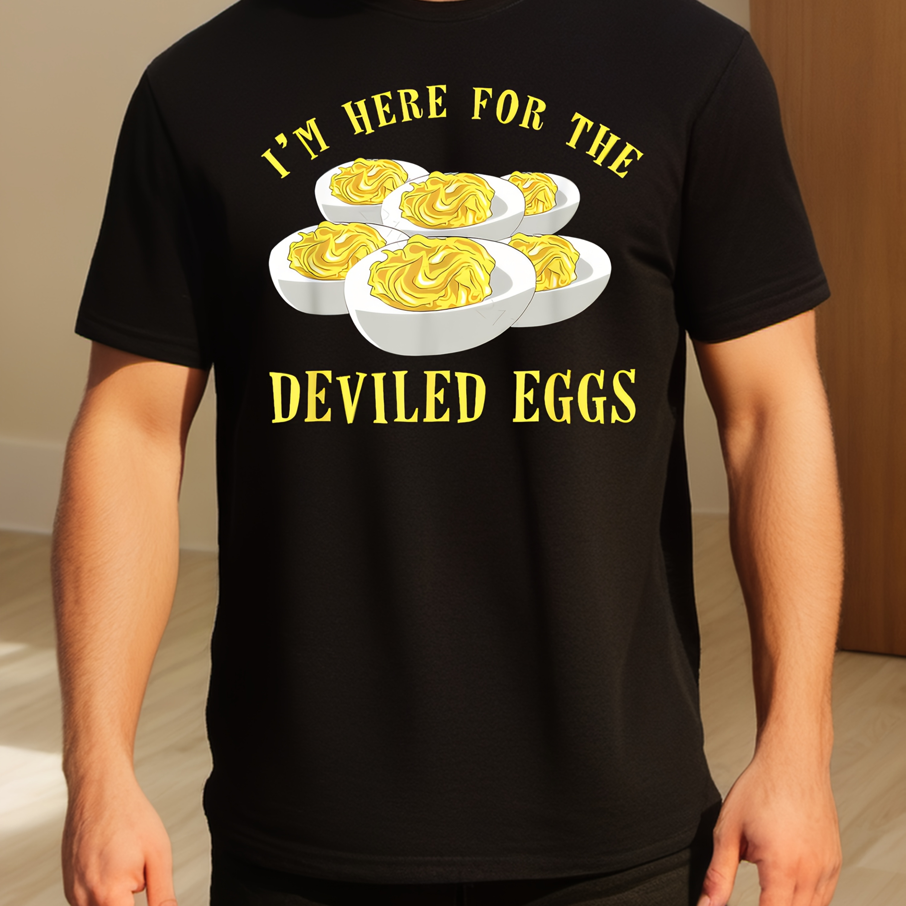 

1pc Deviled Graphic Tee, 100% T-shirt, Fit Top, Printed, , & For Adults - 180g/m2