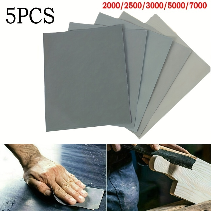 

5pcs Wet & Dry Sandpaper Set - 2000, 2500, 3000, 5000 & 7000 Grit - Perfect For Car Paint!