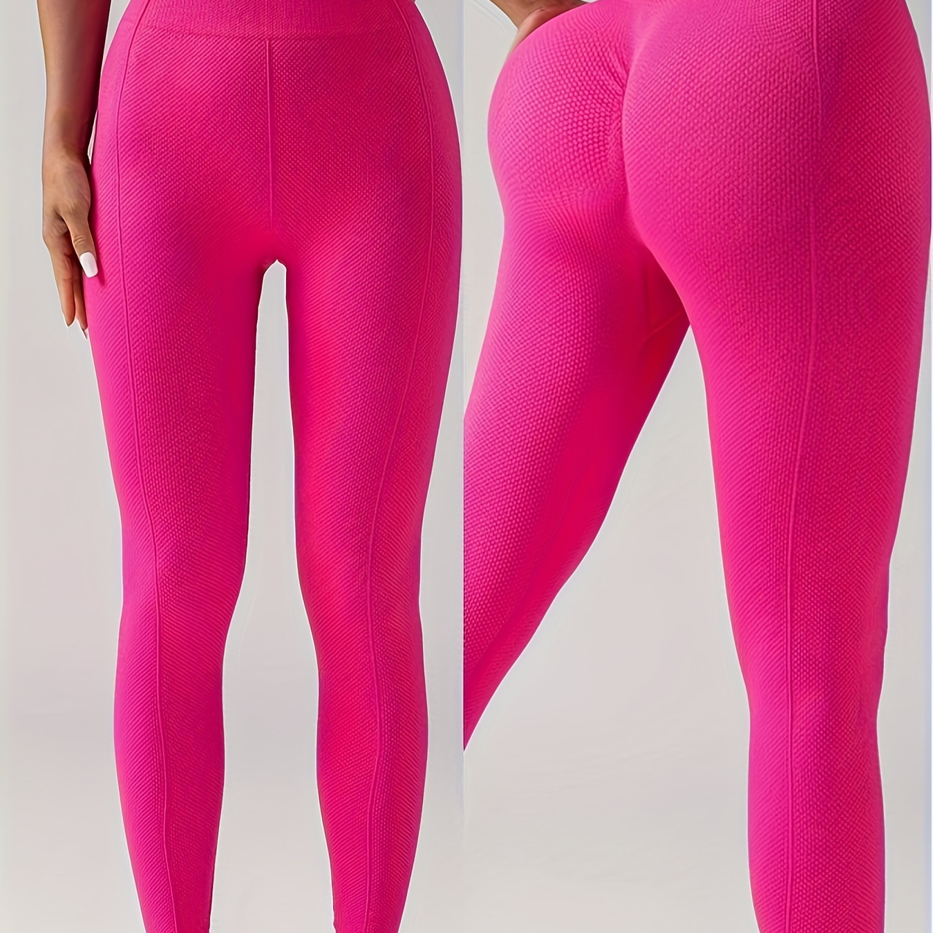 

Women's High-waist Seamless Sports Leggings, Fitness Yoga Pants With Booty Lift, Slimming Workout Tights, Stretchy Athletic Peach Hip Activewear, Gym Wear
