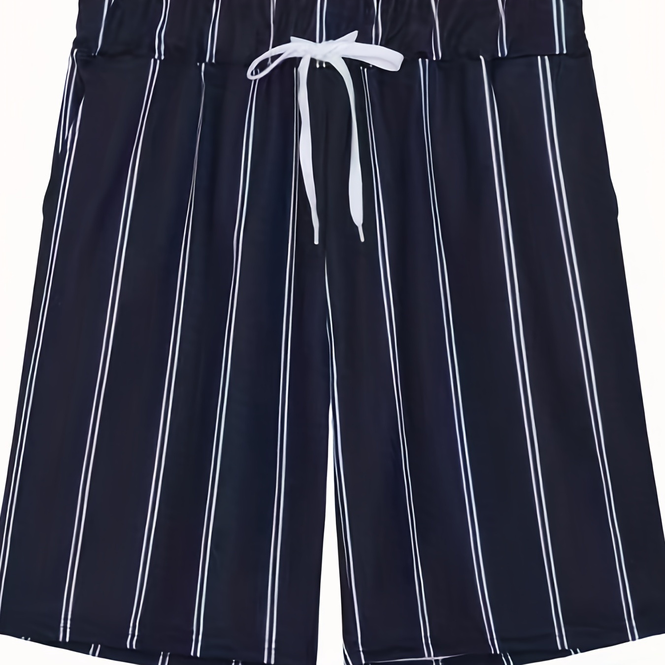 

Striped , Slightly Waist Drawstring For Summer