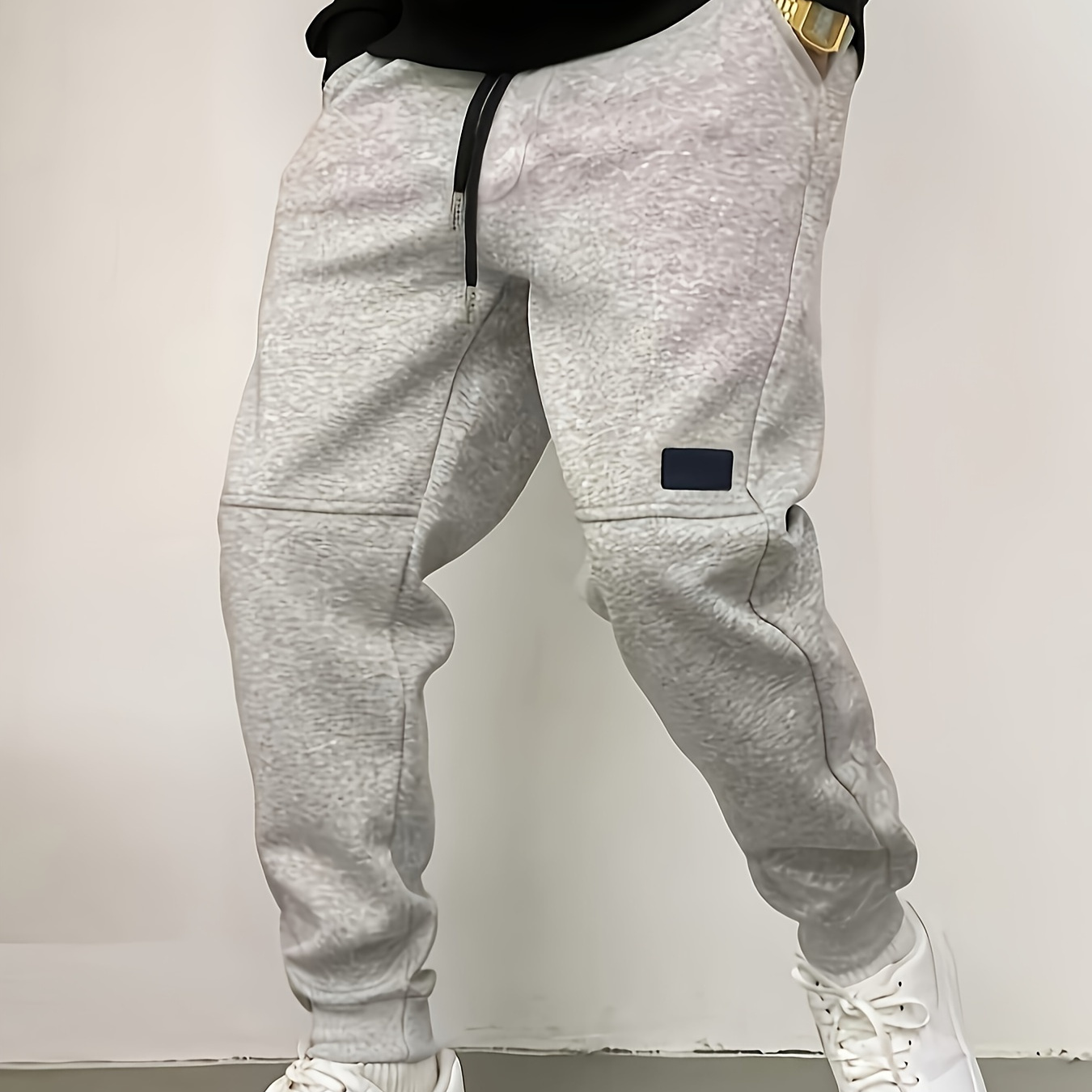 

Men's Solid Fleece Joggers For Sports Outdoor, Trendy Stylish Trousers