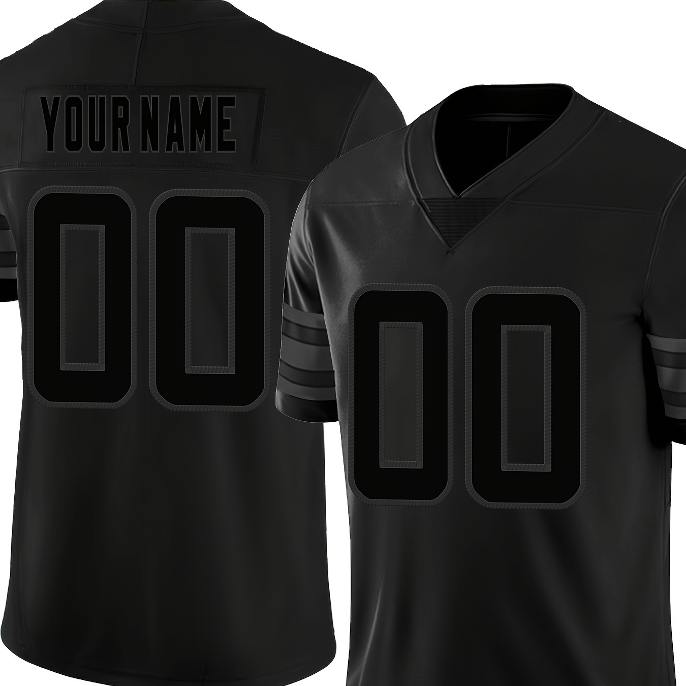 

Custom Men's Football Jersey - Personalized Name & Number, Embroidered, Breathable Polyester, V-neck, Sports & Casual Wear, Sizes S-3xl