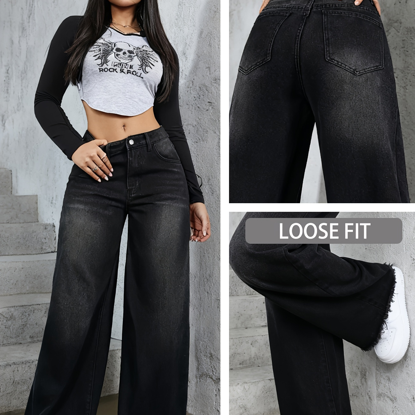 Women'S High-Waisted Stretchy Flared Jeans, Featuring a Classic Casual Denim Style, Suitable for Everyday Outings, Shopping Dates, And Other Occasions, Embodying a Trendy Street Style with a Washed Texture in Long Pants