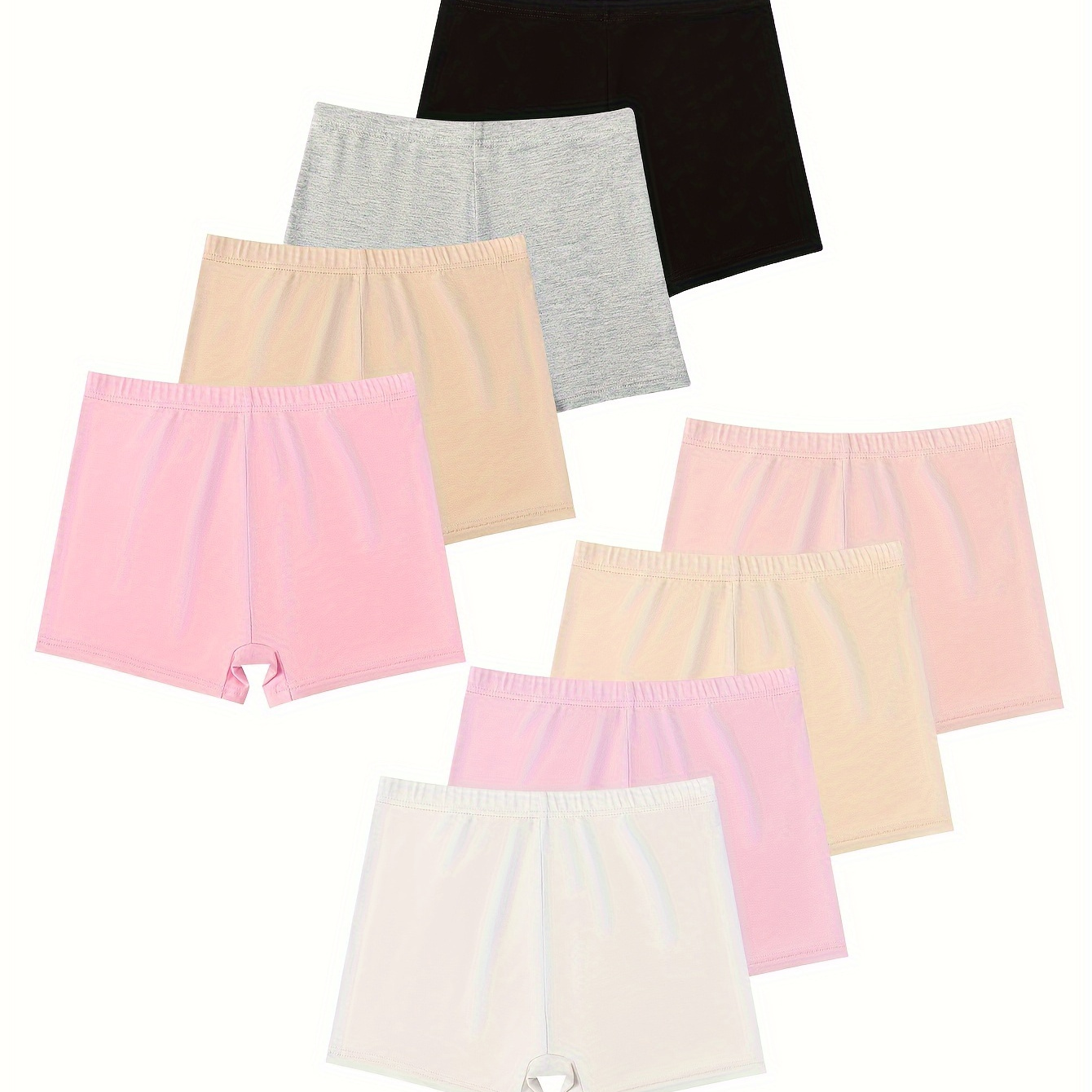 

3 pièces, shorts de couleur unie pour filles, tenue d'été respirante, fraîche et confortable, cadeau polyvalent