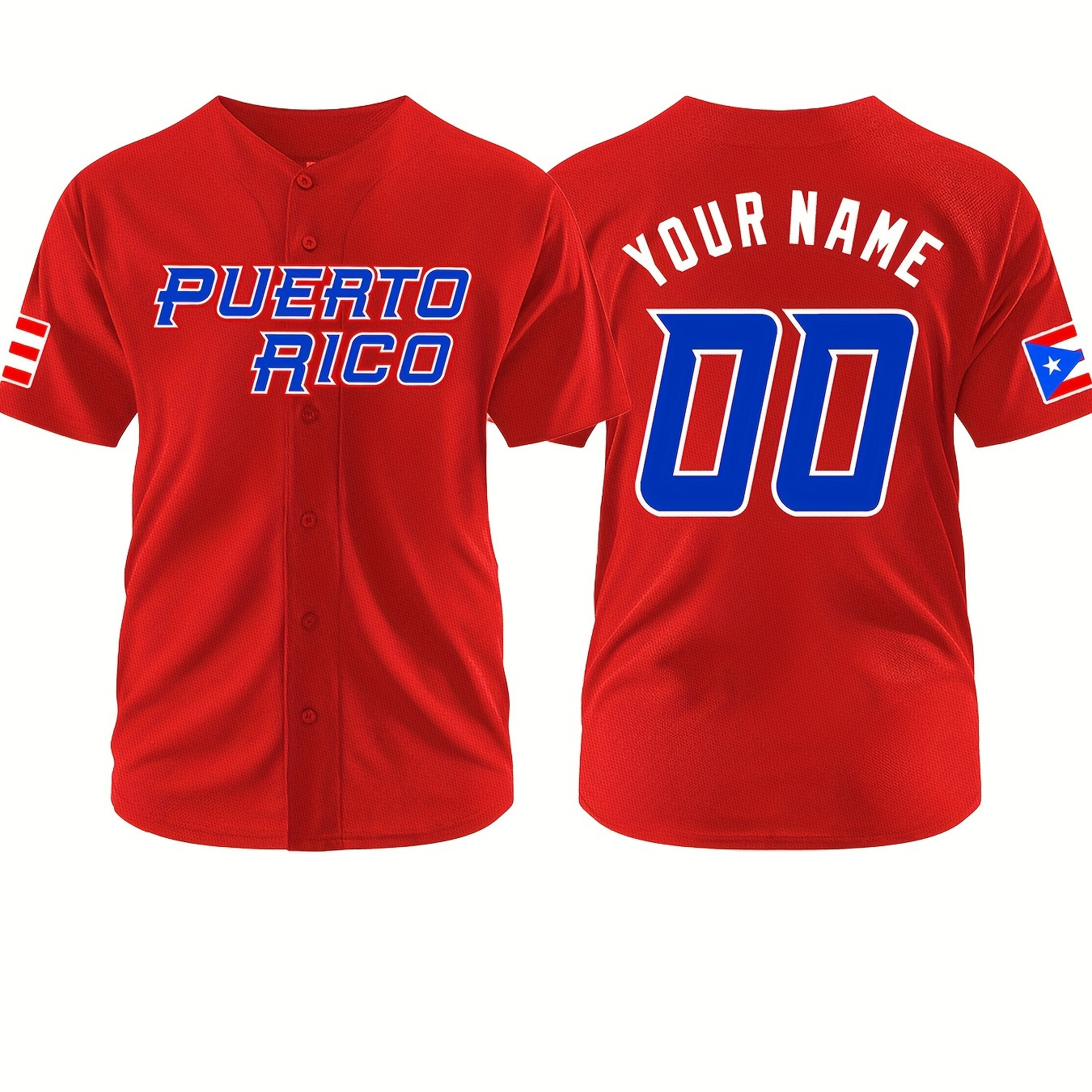 

Men's Custom Name & Numbers Graphic Print Baseball Jersey T-shirt, Competition Party Training Tees, Leisure Sports Personalized Clothing