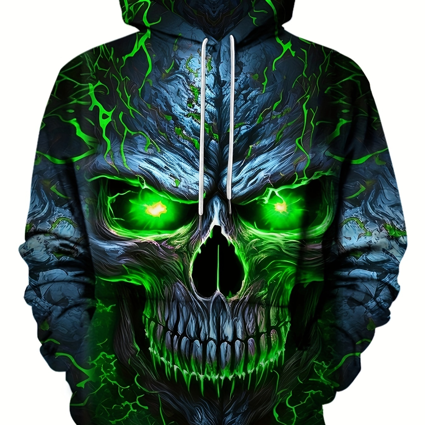 

Skull Pattern Print Hoodie, Cool Hoodies For Men, Men's Casual Graphic Design Pullover Hooded Sweatshirt With Kangaroo Pocket Streetwear For Winter Fall, As Gifts