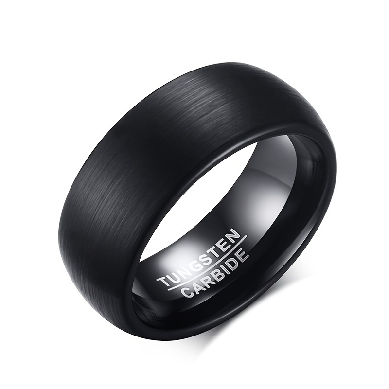 1pc Black Men's Silicone Ring, 8.7mm Sports Ring for Men,Temu