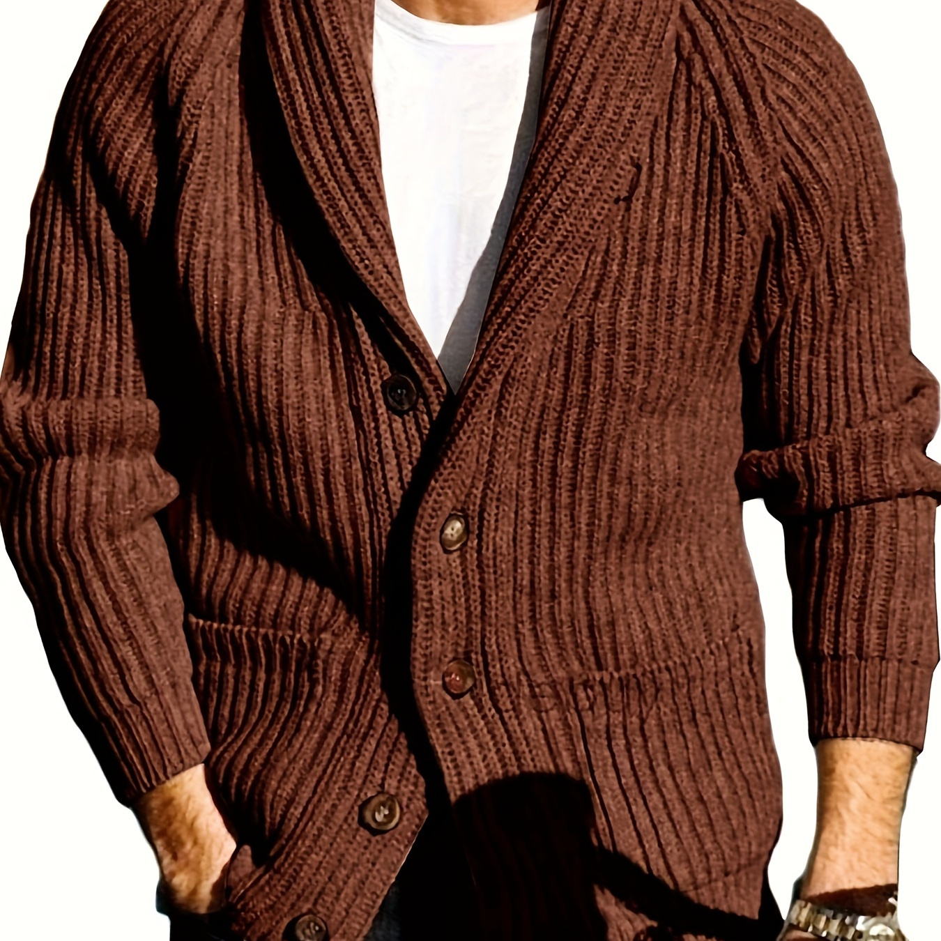 

Mens Sweaters Knitwear Knitted Ribbed Jackets Outwear