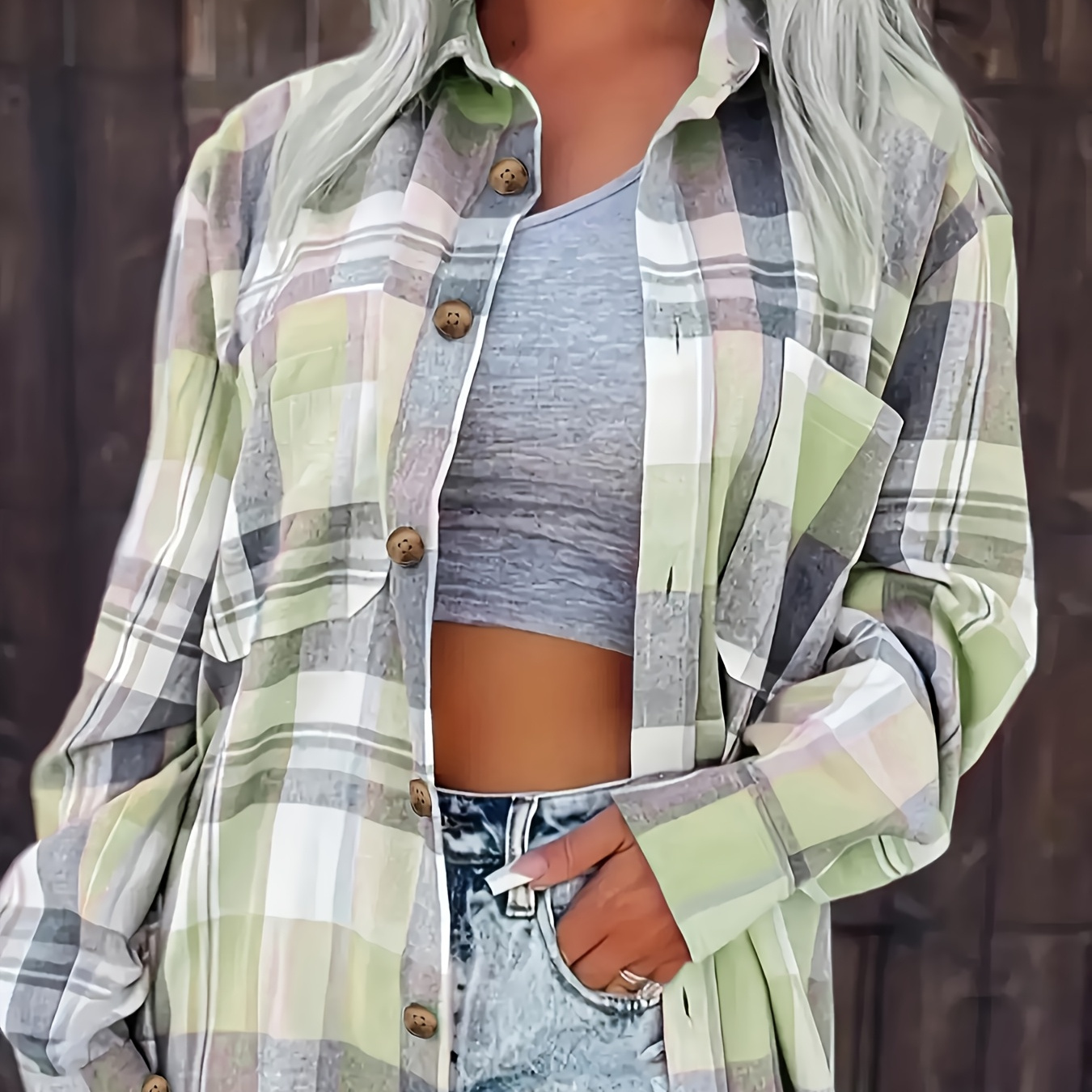 

Women's Plus Size Casual Shirt - Long Sleeve, Button-up, Turn- Collar, Polyester , Machine Washable, , Apparel | Pattern Shirt | Nontransparent Material
