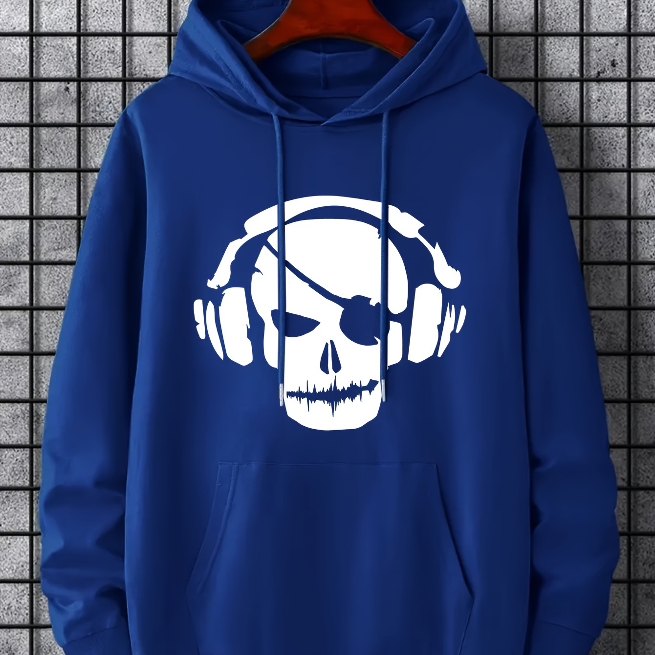 

Skull Print Hoodie, Hoodies For Men, Men's Casual Graphic Design Pullover Hooded Sweatshirt With Kangaroo Pocket For Winter Autumn, As Gifts