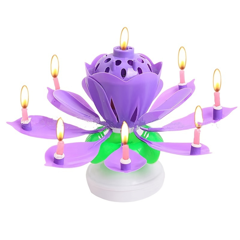 Creative Craft Candle Double Layer Lotus Flower Birthday Party Music Candle  Colorful Lotus Flower Flowers Rotating Cake Decoration Candle - Temu New  Zealand