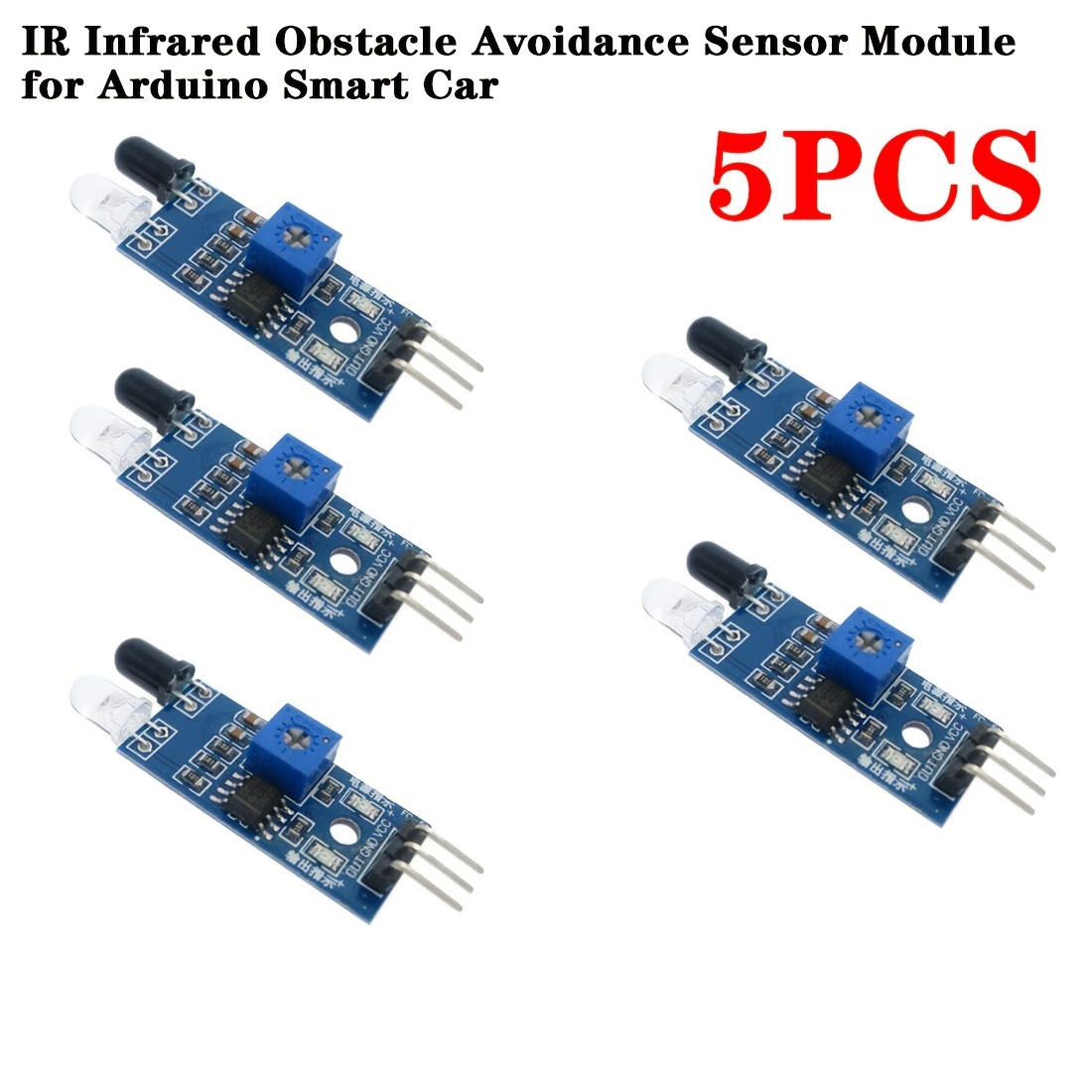 IR Infrared Obstacle Avoidance Sensor (2pcs) IR Transmitting and Receiving  Tube Photoelectric Switch 3-pin Compatible with Ar-duino Smart Car Robot