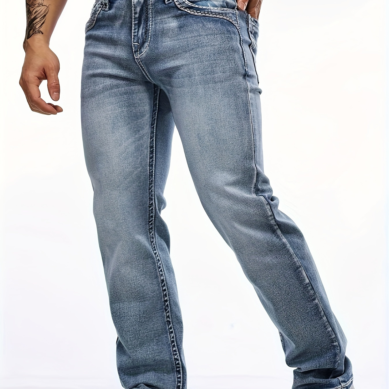 

Men's Casual Comfy Jeans - Classic Trendy Trousers For Outdoor Activities - Perfect For All Seasons