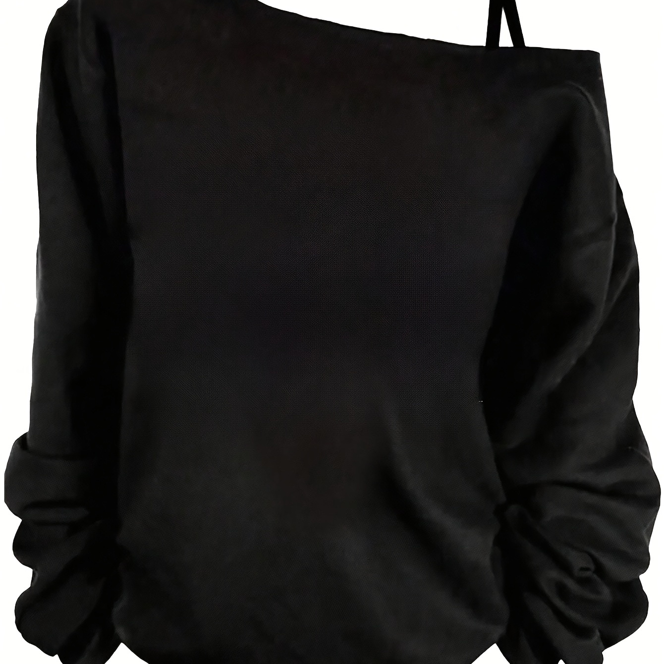 

Elegant Women's Casual Long Sleeve T-shirt With Asymmetrical Shoulder - Soft Polyester , Machine Washable