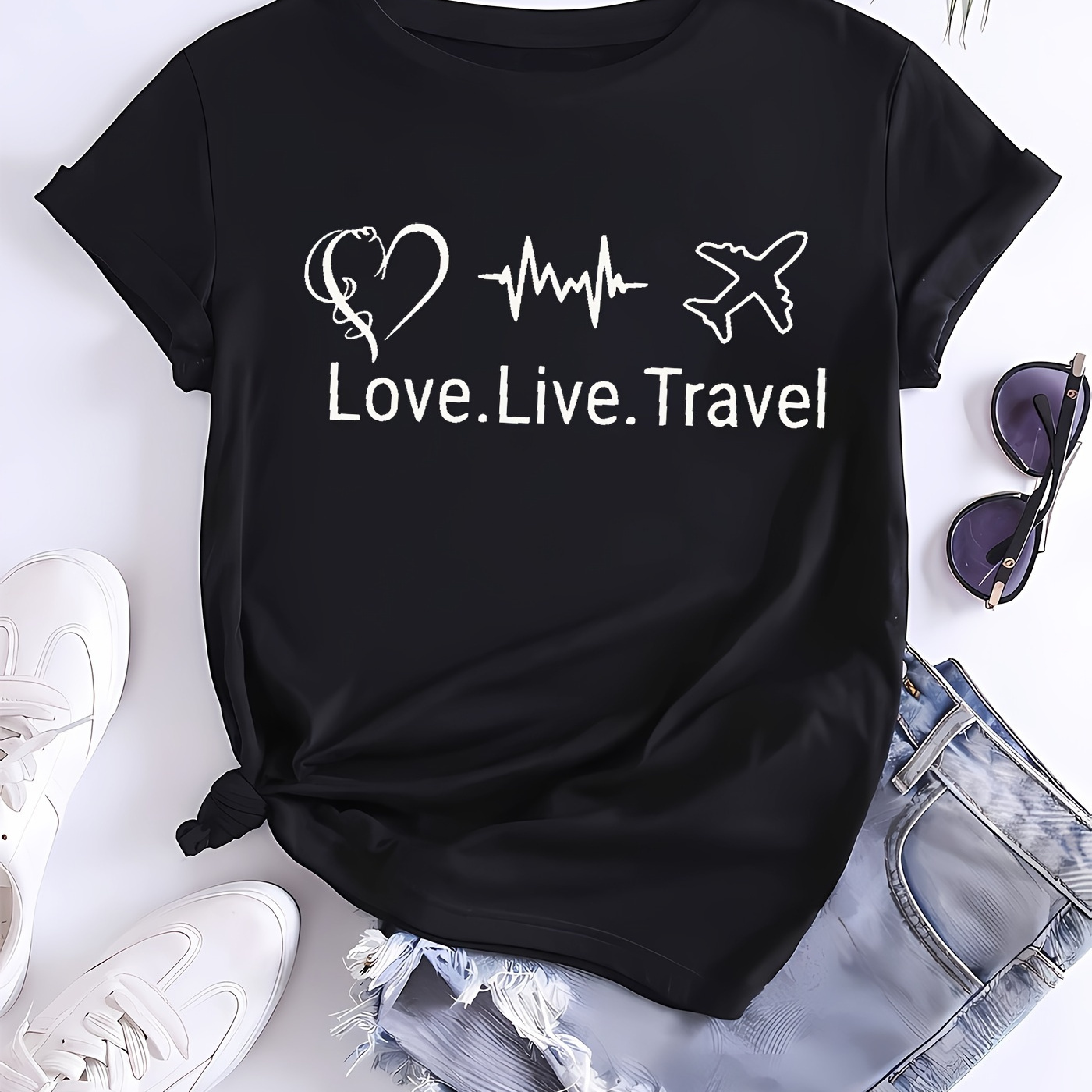 

World Day '' Women's Casual T-shirt - Soft Polyester , Crew Neck, Short Sleeve, Machine Washable