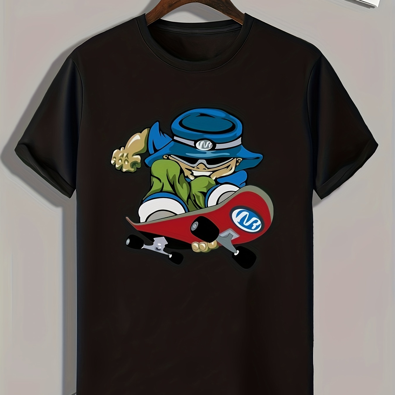

Cartoon Print, Men's Graphic T-shirt, Casual Comfy Tees For Summer, Mens Clothing