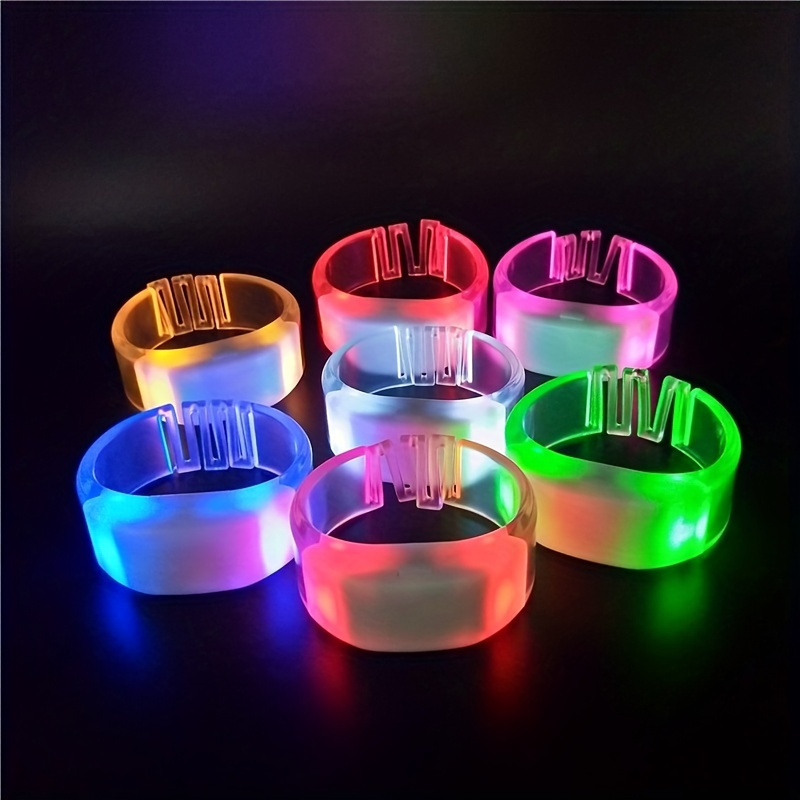 Unisex LED Bracelet Light Up Acrylic Bangle Glow Party Bag Filler