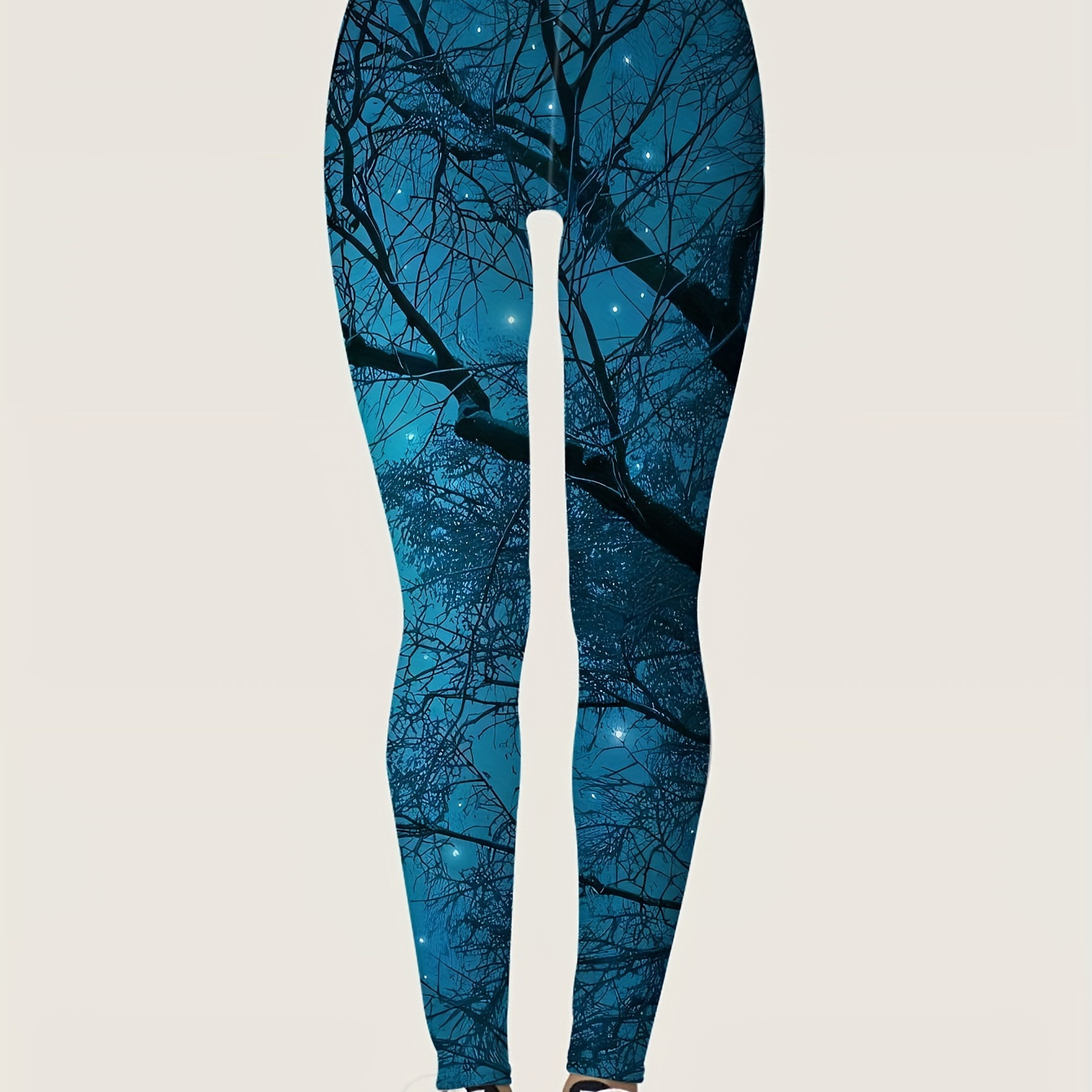 

Women's Stretchy Leggings With Bold & Botanical Print - Comfortable, For Spring/summer/fall