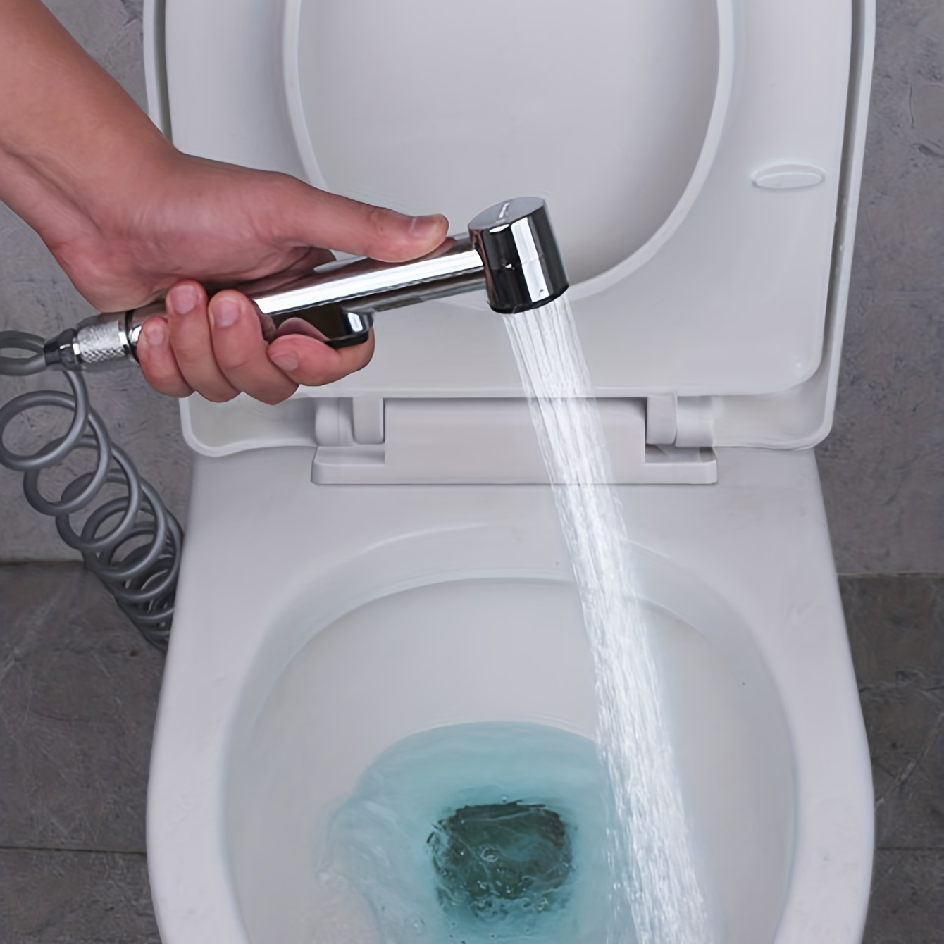 Easy4You-Bidet para WC-Bidet portatil para WC-Ducha higienica para WC-Grifo  WC-Bide portatil-Grifo para WC-Inodoro con Chorro de Agua-Ducha