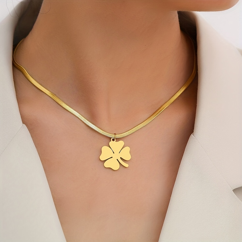 Black Agate Micro Paved Clover Pendant Adjustable 14k Gold Filled Necklace  - necklace