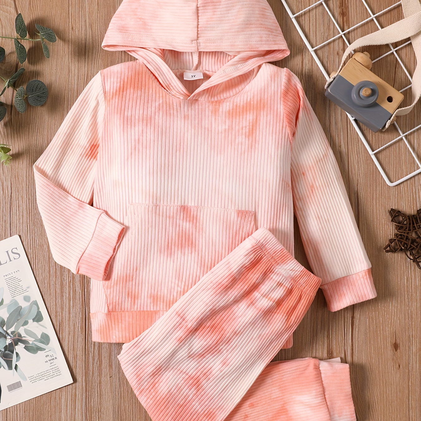 

2-piece Toddler Girl/boy Tie Dye Hoodie Sweatshirt And Pants Set