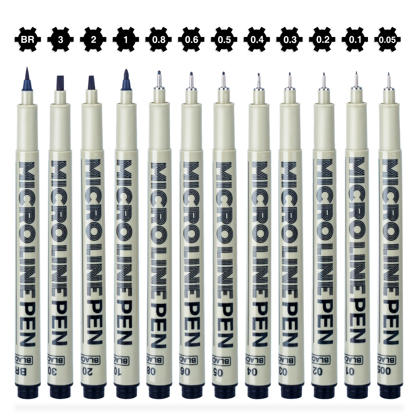 3/13Pcs Waterproof White Gel Pen Set 0.8mm Fine Tip Sketching Pens