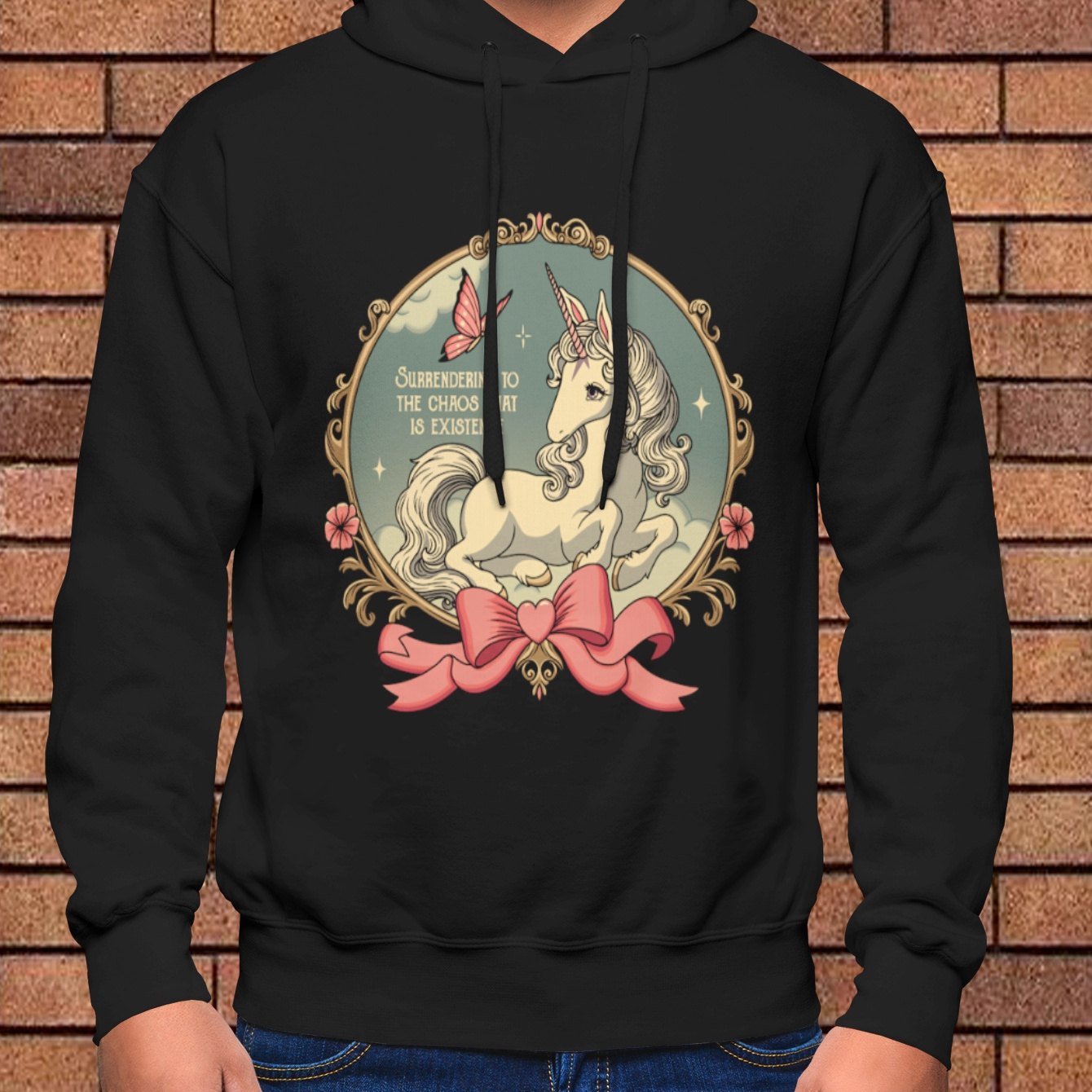 

Surrendering To Unicorn Men Hoodies : Aesthetic, , , ,