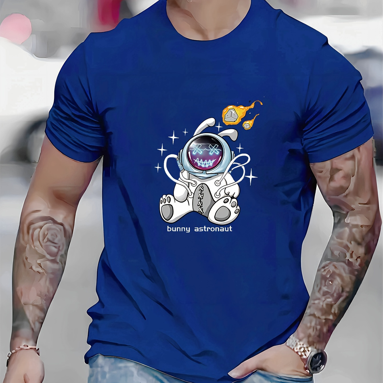 

Nasa Astronaut Print, Men's Graphic T-shirt, Casual Comfy Tees For Summer, Mens Clothing