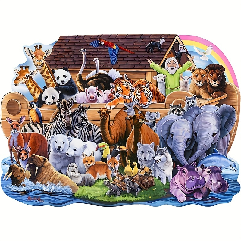 Coleção Animais Exóticos - Jogo Educacional Quebra-cabeça de Madeira  Premium Formas Únicas Corte Lazer Jigsaw Farm Cottage Natureza Presente  para
