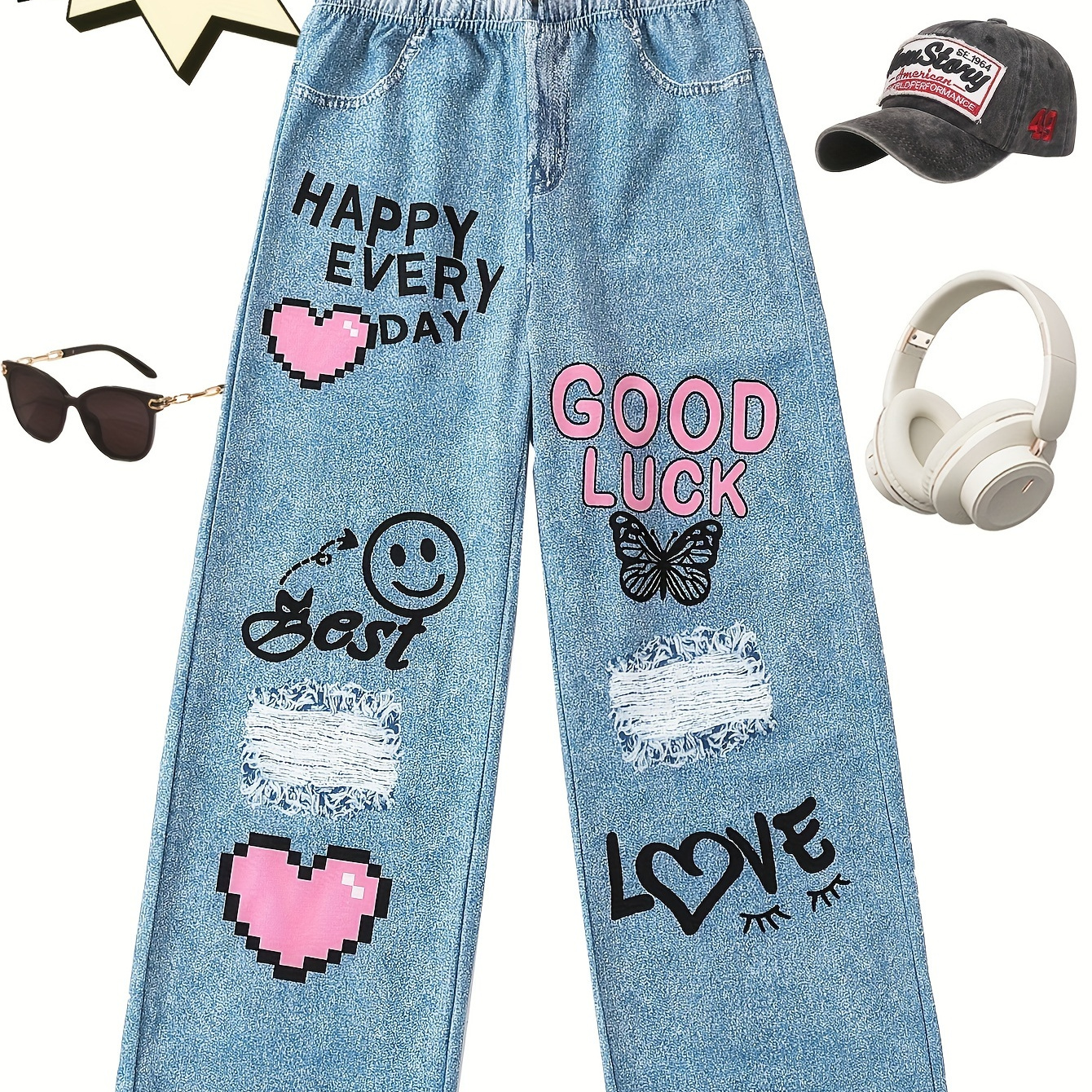 

Summer Sweet Letter Trousers, Cloth