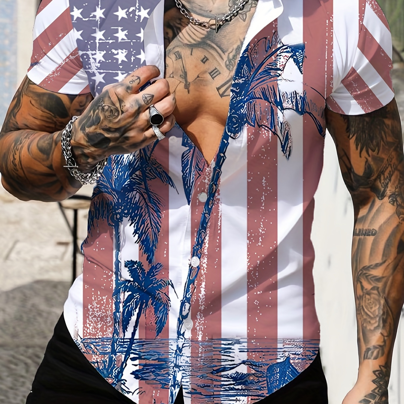 

Independence Day, American Flag 3d Digital Pattern Print Men's Graphic Shirts, Causal Comfy Tees, Short Sleeves Comfortable Tops, Men's Summer Clothing
