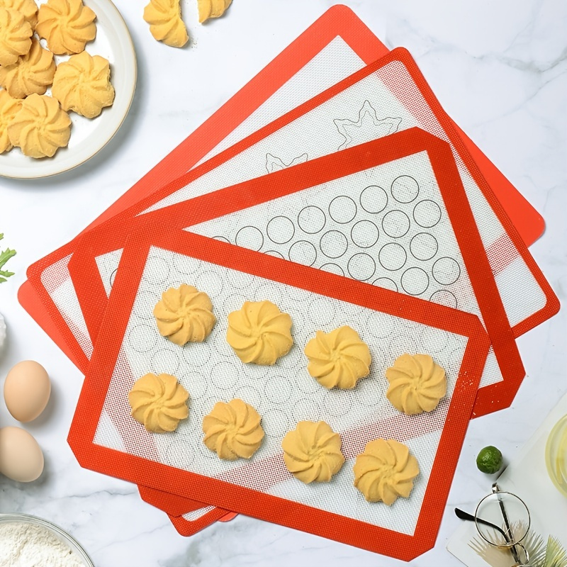Silicone Baking Mats-Non Stick Cookie Sheet Macaron Mat Liner for Bake Pans  & Rolling,Perfect Bakeware For Bread Making Pastry Cake Brioche Pizza