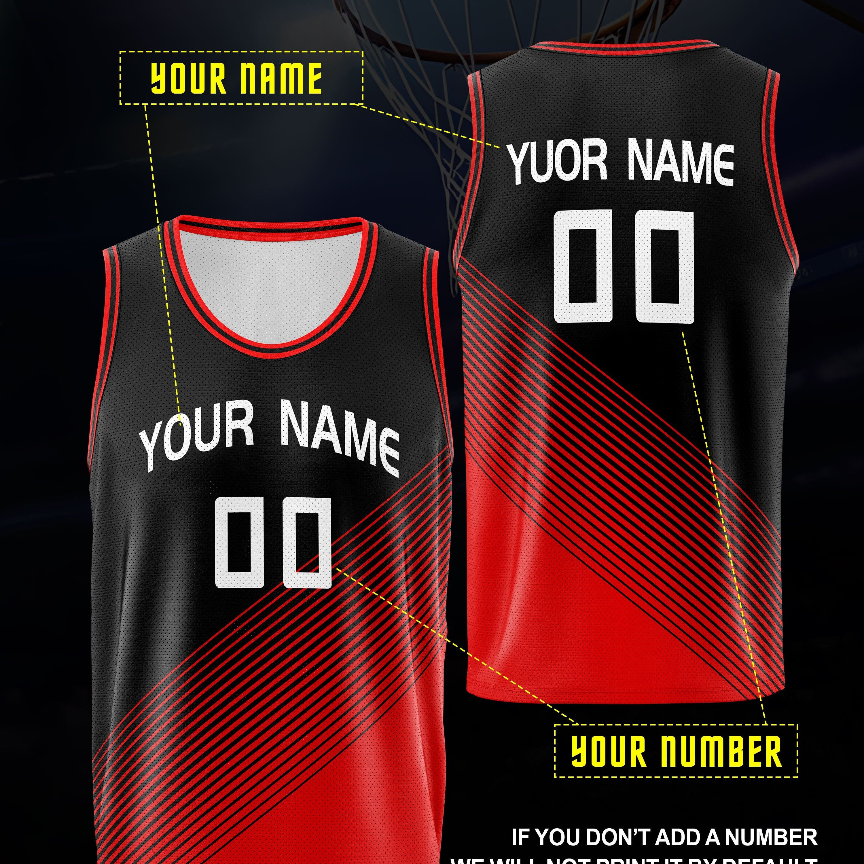 

Men's Customized Name & Number Basketball Sportswear, Comfort Fit Breathable Tank Top, Personalized Training Competition Clothing