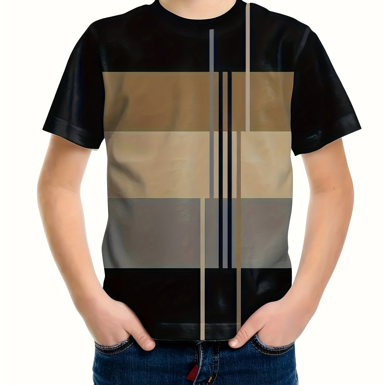 

Plaid 3d Print Short Sleeve T-shirts For Boys - Cool, Lightweight And Comfy Summer Clothes!