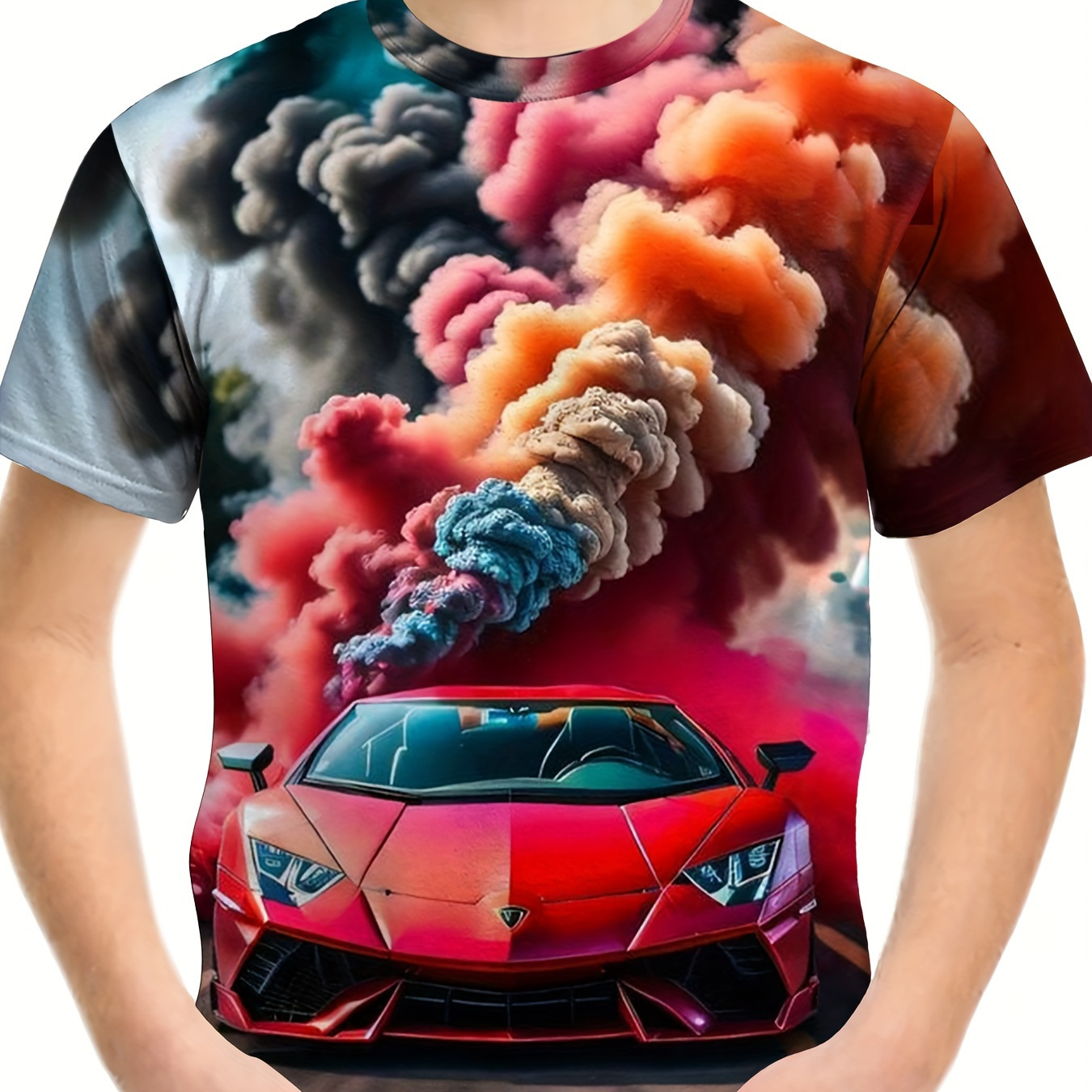 

Cool Racing Car And Smoke 3d Print Boys Meaningful T-shirt, Cool, Versatile & Smart Short Sleeve Tee, Gift Idea