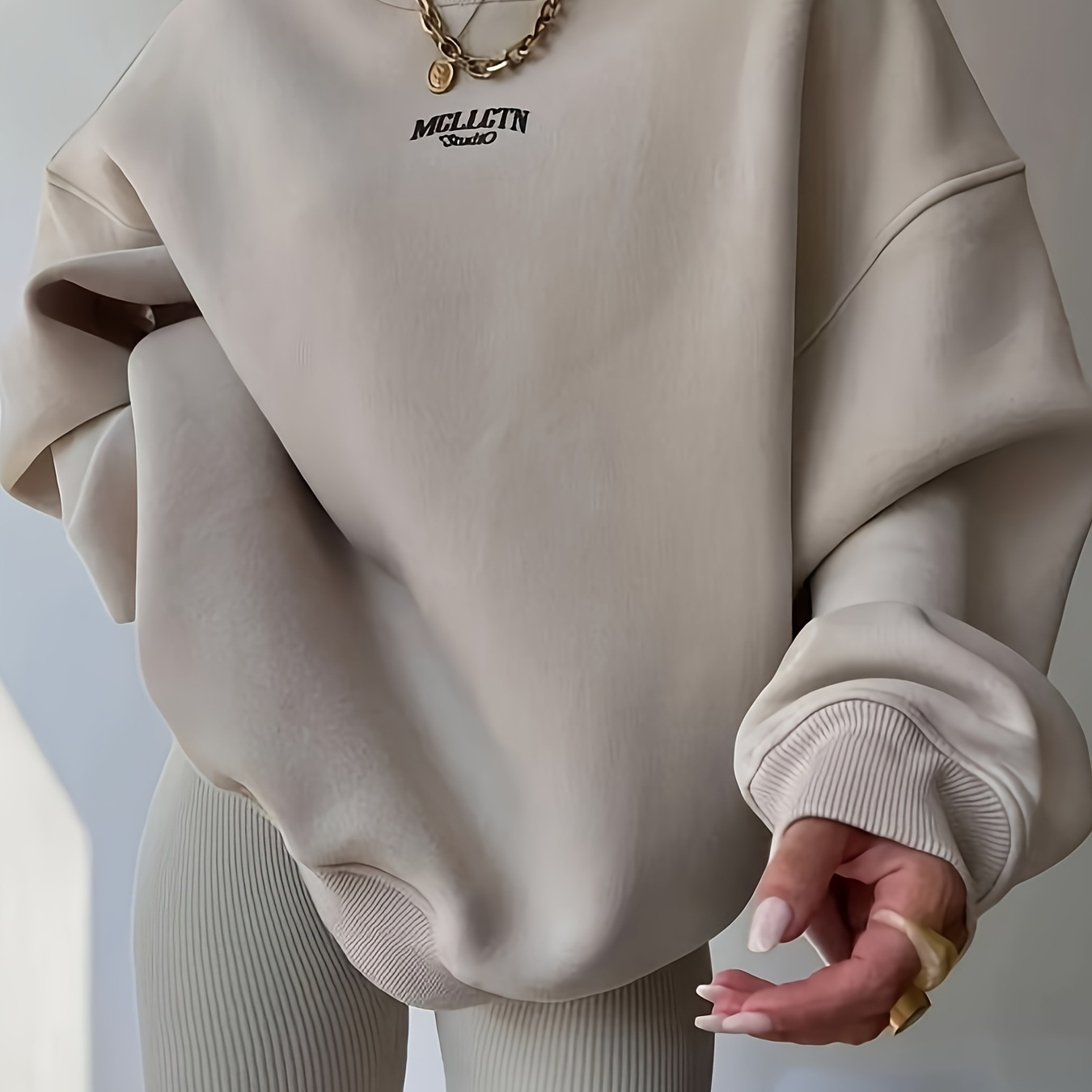 

Sweatshirt Imprimé Lettres Y2K pour Femme - Manches Longues Décontractées, Col Rond, Extensible, Lavable en Machine