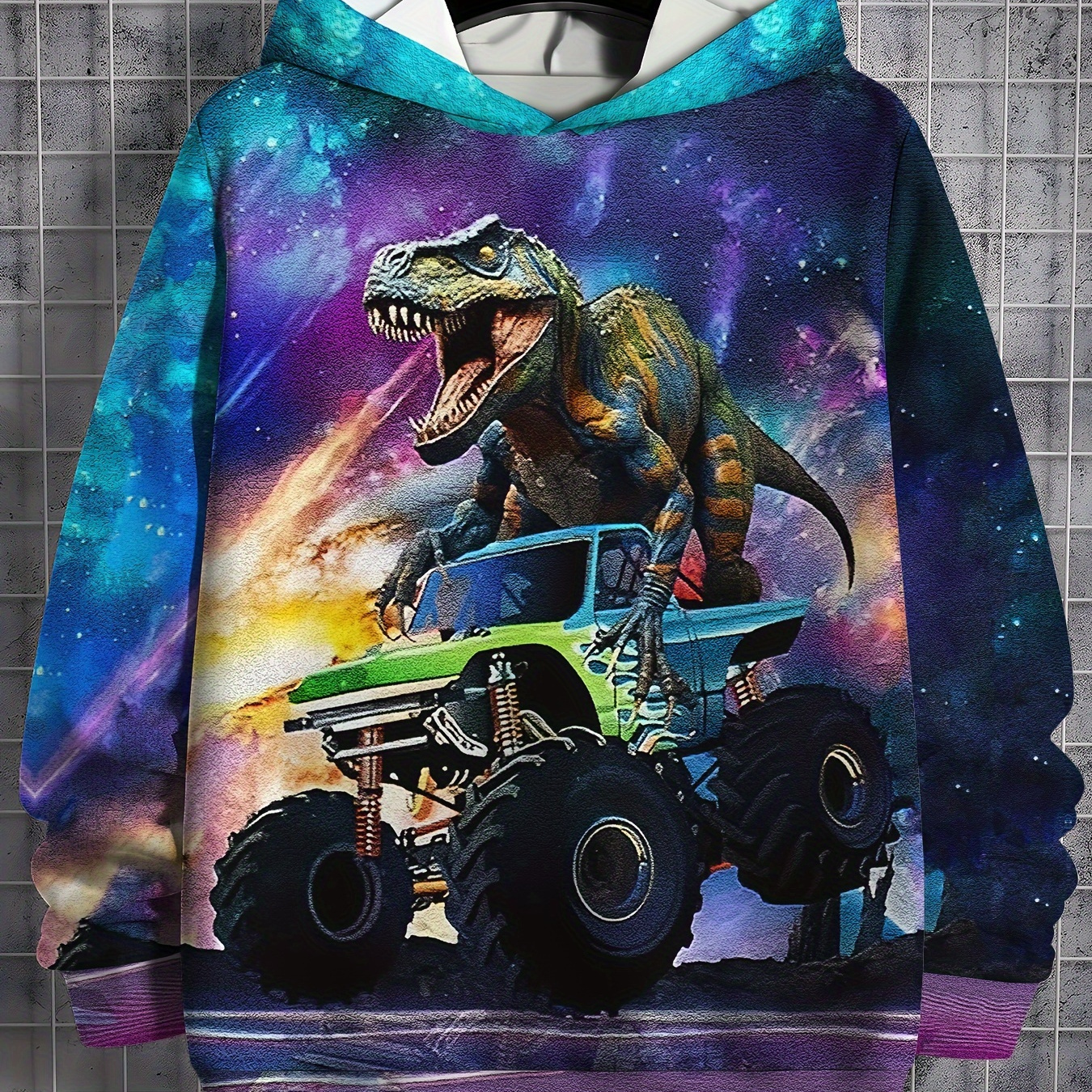 

Boys' Truck Graphic - & Long Pullover , Sweatshirt For , Washable