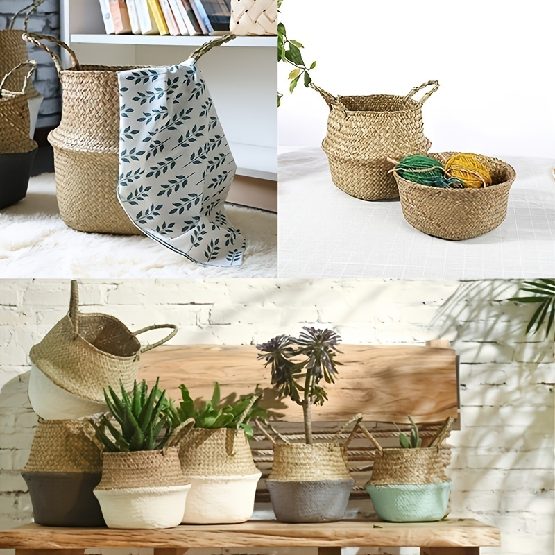 Wall Hanging Basket Bohemian Style Woven Basket Creative Temu