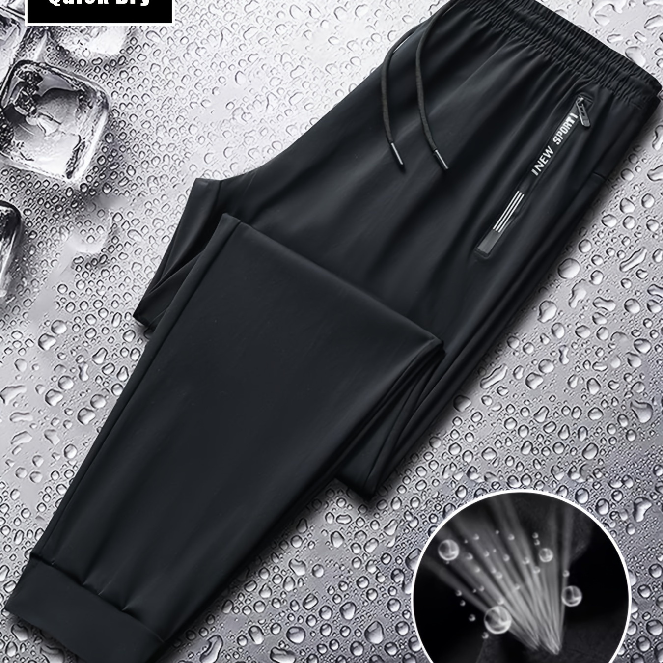 

Men's Waterproof And Breathable Mid Stretch Cuffed Viscose Pants With Zippered Pockets, Casual Comfy Trousers For Spring And Fall Outdoors Activities