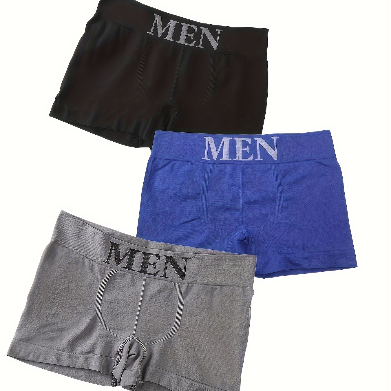 Men's Simple Solid Color Seamless Nude Boxer Briefs - Temu